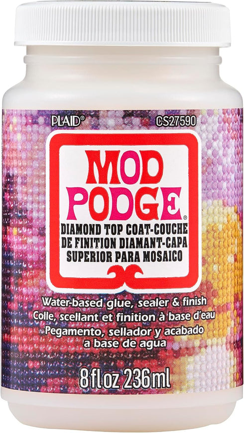 Mod Podge Top Coat, Premium All-in-One Glue, Sealer, and Finish Perfect for Preserving Diamond Puzzle Arts and Crafts Projects, CS27590, Clear...