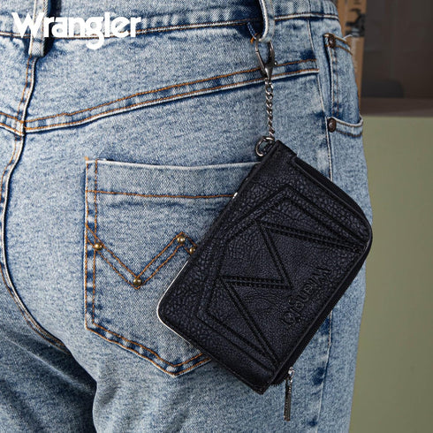 Montana West Wrangler Cow Print Credit Card Holder Cute Keychain Wallet with A Zipper Pocket...