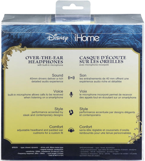 Disney’s Beauty and the Beast Over Ear Headphones with Award-Winning iHome Sound -Best Over Ear Headphones with Mic & Answer Call Button by eKids...
