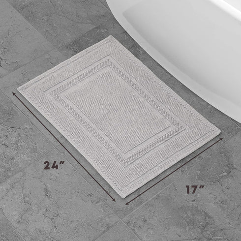 Jean Pierre - Stonewash Racetrack Bath Rug, Cotton, Premium Bathroom Decor, Machine Washable, Highly Absorbent, Measures 17" x 24", Washed Biege...