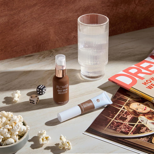 FLOWER BEAUTY By Drew Barrymore Get Real Serum Concealer - Brightens Skin + Blurs Blemishes - Hydrating Serum- Medium Honey...