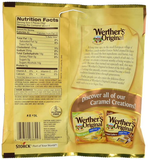Werther's Original Caramel Chocolate Sugar Free Hard Candies 2.35 oz by Werther's...