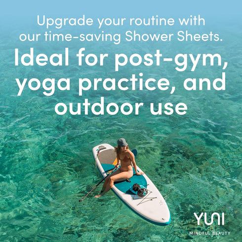 YUNI Beauty Large Body Wipes (Unscented, 12 Count) Super Soft Moist Showerless Wipes that Cleanse & Deodorize - On-the-Go Waterless Body Cleanser ...