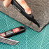 HAUTMEC 18mm Extra Heavy Duty Utility Knife with Double Lock Mechanism and 10pc Blade Set, Double Safety, SK2 Sharp Black Blade for Industrial or ...