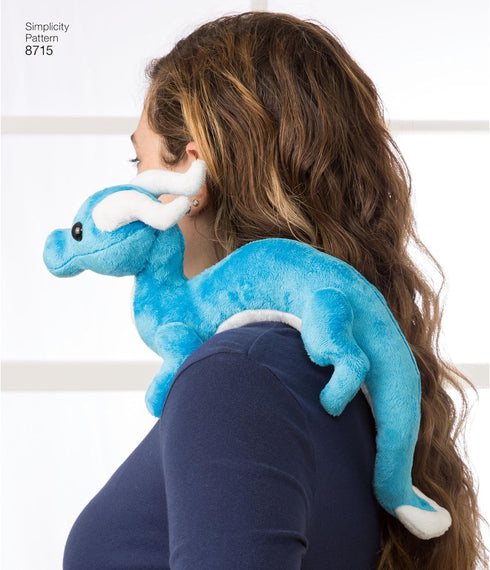 Simplicity 8715 Children's Stuffed Animal Dragon Toy Sewing Patterns by Beezee Art, One Size Only...