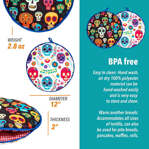 Insulated and Microwaveable, Fabric Pouch Keeps Them Warm for up to One Hour! Perfect Holder for Corn & Flour, Insulated Keeper!...
