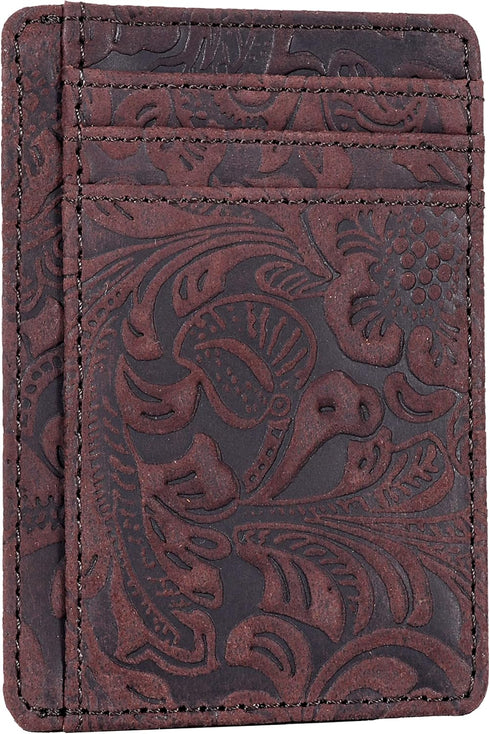 Real Leather Slim Minimalist Wallet for Men and Women -RFID Blocking Front Pocket Thin Credit Card Holder Stylish Wallets...