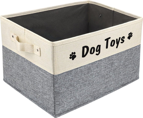 PET ARTIST Dog Toy Basket - Foldable Dog Toy Bin with Comfortable Handles - Collapsible Dog Toy Storage Box for Pet Toys, Dog Coat, Dog Accessorie...