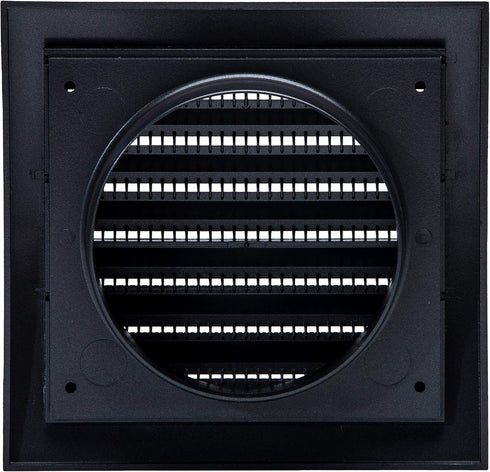 Vent Systems 4'' Inch Anthracite Air Vent Cover Dryer Vents and Bathroom Exhaust Vents Pipe, Louvered Dryer Vent Cover - Exhaust, Supply Air Regis...