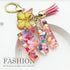 Initial letter Keychains for Women Tassel Butterfly Pink Purple Cute Car Keychain for Wallet Backpack bag charm...