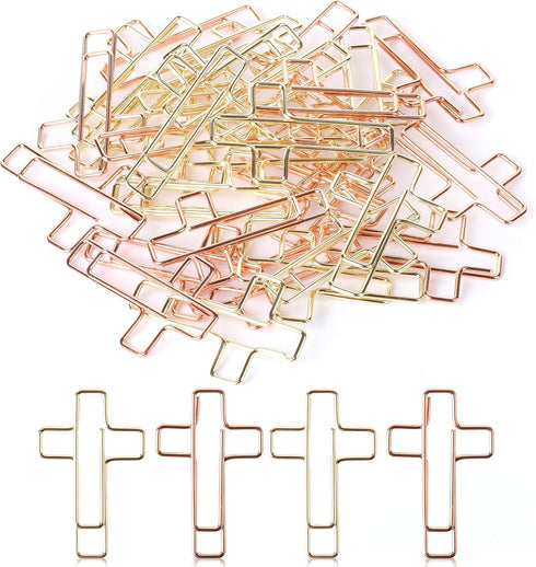 Mr. Pen- Cross Paper Clips, 35 Pack (Gold and Rose Gold Color), Bible Paper Clips, Journaling Paper Clips, Bible Study Supplies, Christian Journal...