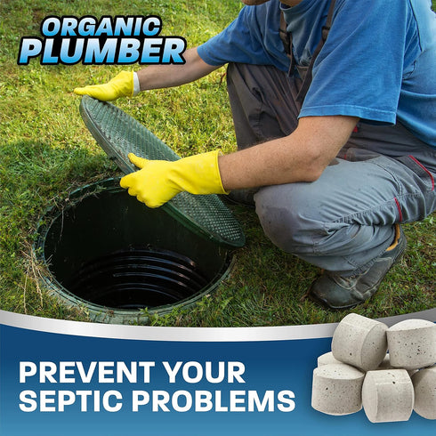 Septic Tank Cleaner Treatment, Bacteria x Natural Enzyme Flushable Bio Tabs, Rid Sewage Waste & Clean Field System, 1 Year of Tablets...
