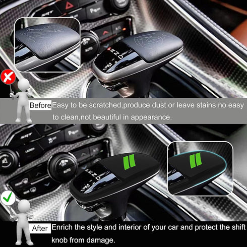 SENSHINE Gear Shift Knob Head Cover for Dodge Charger Challenger Accessories 2015-2023 2024 Durango 2016-2024 ABS Interior Shell Insert Decoration...