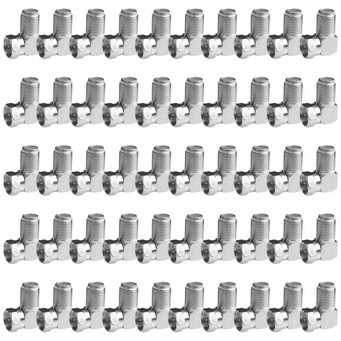 Right Angle Coaxial Connector, 50 Pcs F Type Female to Male Adapter, Compatible with RG59/RG6 Coax Cable and Wall Plates, for TV, Modem, Internet ...