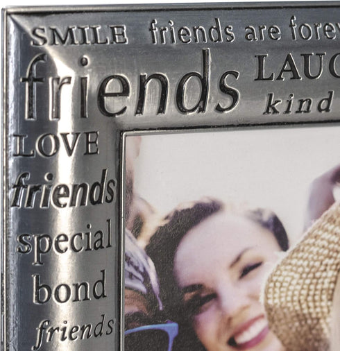 Malden International Designs Modern Pewter Metal Diecast Friends Expressions Picture Frame, 4x6, Silver...