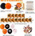 62PCS Halloween Party Decorations Set - Hallowmas Photo Booth Props Banner Balloons Pom Poms Hanging Swirls Spider Pumpkin Ornaments Supplies...