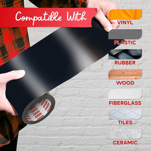 XFasten Waterproof Patch Seal Repair and Leak Shield Tape, 6-Inch x 5-Foot (Black, 6-Inch x 5-Foot)...