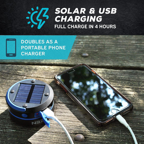 KIZEN Solar Camping Lantern - LED Lanterns for Power Outages, Camping Lights, Emergency Flashlight - Collapsible Lamp, Rechargeable W/ Solar or Pl...