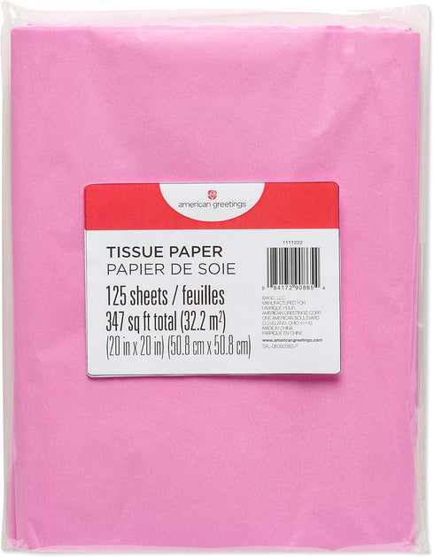 American Greetings 125 Sheets 20 in. x 20 in. Light Pink Tissue Paper Bulk for Birthdays, Baby Showers, and All Occasions...