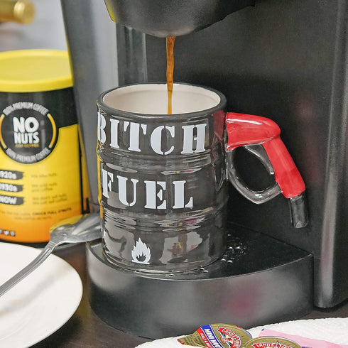 Fairly Odd Novelties Oil Drum B Fuel Gas Pump Handle 14oz Ceramic Coffee & Tea Mug Funny Phrase Novelty Cup...