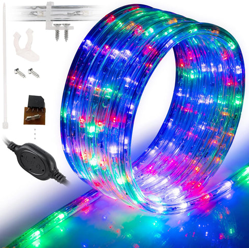 WYZworks 1116LEDs 100ft LED Outside Rope Lights, Outdoor ETL Certified Waterproof Permanent 360 Degree Light Emitting, Flexible Tube, Connectable,...