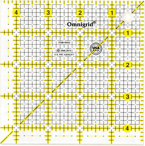 Omnigrid Square Value Pack (2-1/2", 4-1/2", 6-1/2", 9-1/2") Quilting Ruler, 2.5”, 4.5”, 6.5” and 9.5”, Clear, 4 Pack, (R2595S)...