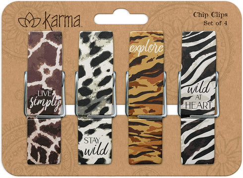 Karma Gifts Chip Clips, Animal Prints...