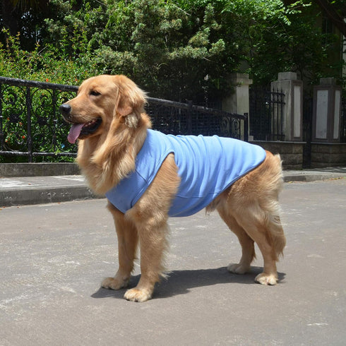 Lovelonglong 2019 Summer Pet Clothing, Dog Clothes Blank T-Shirts Ribbed Tanks Top Thread Vests for Large Medium Small Dogs 100% Cotton Powderblue...
