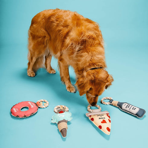 Pavilion Gift Company Stolen A Pizza My Heart Dog Toy, 13", Yellow...