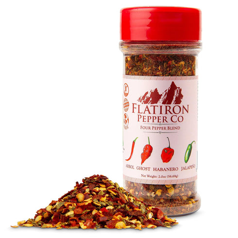 Flatiron Pepper Co - Four Pepper Blend. Premium Red Chile Flakes. Habanero - Jalapeno - Arbol - Ghost Pepper...