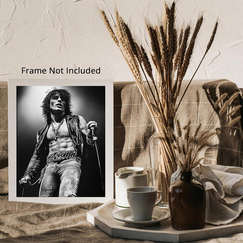 Posterizer 1 pcs-retro rock and roll muscian-black and white photo 3-Photography Art-Retro Art-Decorations for Bedroom, Office, Living Room - unfr...