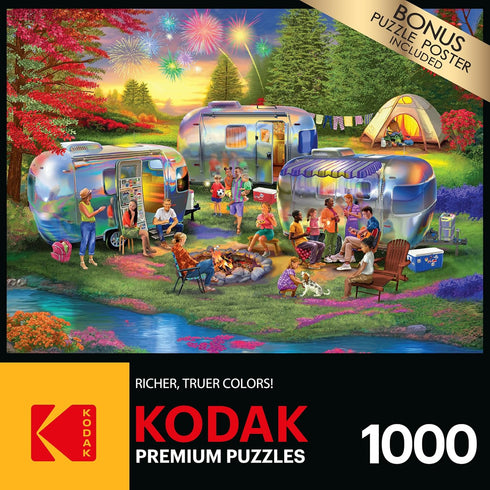 RoseArt - Kodak Premium - Shiny Happy Campers - 1000 Piece Jigsaw Puzzle for Adults...