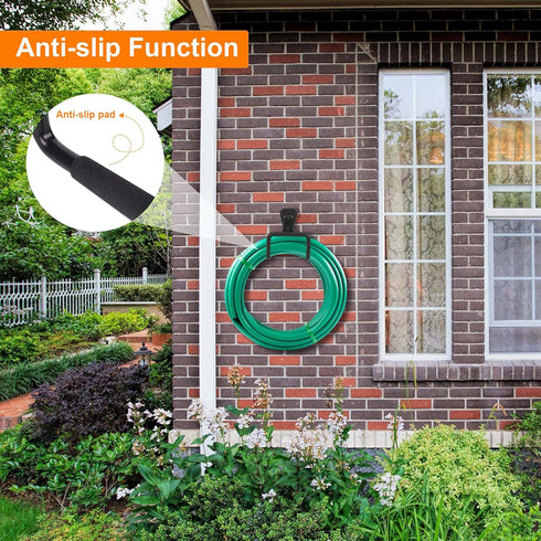 2pcs Heavy Duty Hose Hanger Garden Hose Storage Black Water Hose Holders for Outside Wall Mount Garden Hose Reel Hose Stand for Garden Hose (2pcs ...