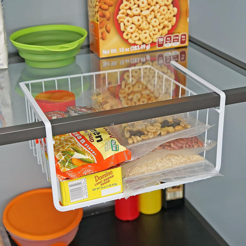 White Wire Under-Shelf Storage Basket, 11-Inch – Durable Organization Solution for Kitchen, Pantry, and Closet...