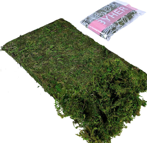 BYHER Artificial Moss Fake Green Grass for Centerpieces Home Kitchen Garden Decor (3.5OZ, Fresh)...