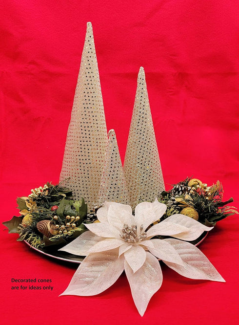 AllStellar Paper Mache Cones Open Bottom 7X3 in. Set of 3 (Small) - For DIY Art Projects, Crafts and Decorations!...