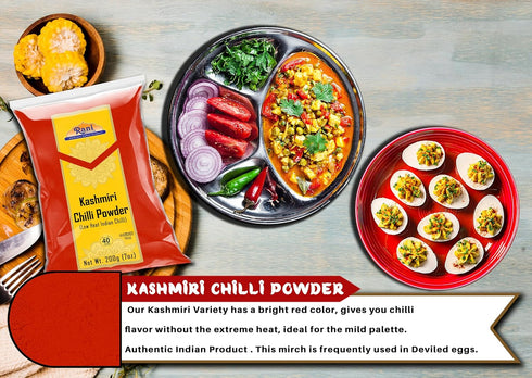 Rani Kashmiri Chilli Powder (Deggi Mirch, Low Heat) Ground Indian Spice 7oz (200g) ~ All Natural, Salt-Free | Vegan | No Colors | Gluten Friendly ...