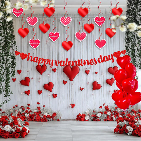 KatchOn, Red Hearts Valentines Hanging Decorations - Pack of 30, No DIY | Valentines Decorations Indoor, Hanging Hearts Decorations | Hanging Vale...