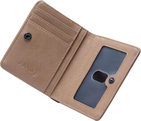 Alldaily Small RFID Wallet for Women Slim Compact Bifold Pocket Ladies Travel Mini Purse (Apricot)...
