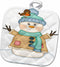 3D Rose Cute Happy Snowman with Bird On Snow Illustration Pot Holder, 8 x 8...