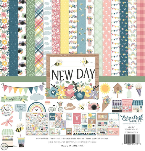 Echo Park Paper Company New Day Collection Kit, White, 12-x-12-Inch...