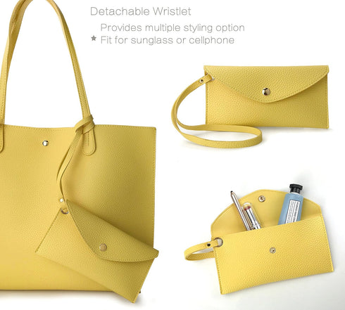Minimalist Clean Cut Pebbled Faux Leather Tote Womens Shoulder Handbag...
