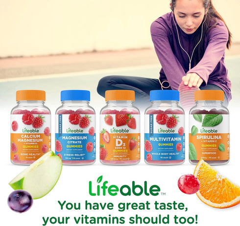Lifeable Turmeric Curcumin with Ginger & Black Pepper Extract – 2000mg – Great Tasting Natural Flavor Gummy –Vegetarian GMO-Free Supplement – 90 G...