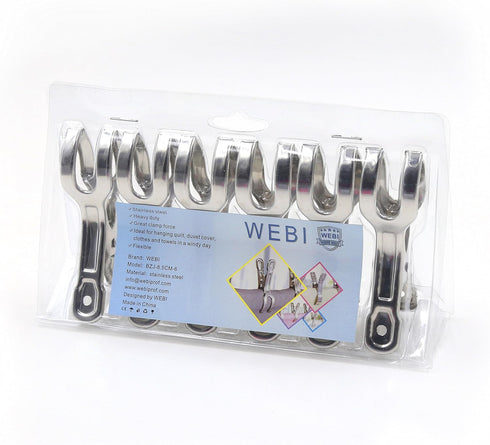 WEBI Pool Cover Clips,6 Packs 3.3 Inch Beach Towel Clips,Beach Chair Clips,Above Ground Pool Cover Clips for Chairs,Cruise,Boat,Blanket,Quilt...