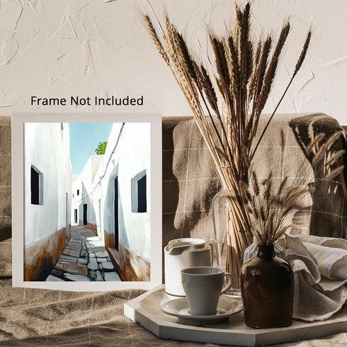 Posterizer 1 pcs-quiet Mediterranean or North African village alleyway 2-Photography Art Gift for Men Women Entrepreneur Teens Decor for Home & O...