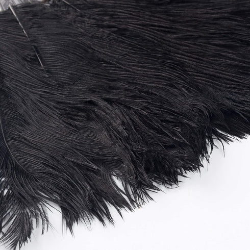 BABEYOND Vintage Style Folding Handheld Ostrich Feather Fan 1920s Flapper Accessories (Black)...