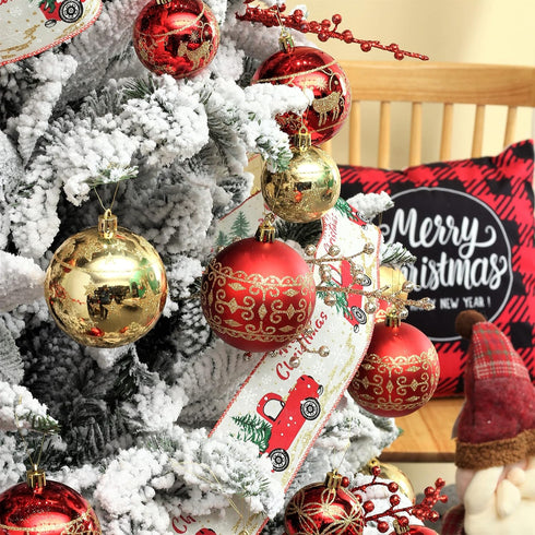 Christmas Ball Ornaments, 30 pcs 2.36" Shatterproof Baubles Set Red and Gold for Xmas Tree Decorations, Hanging Ornaments for Wedding Party...