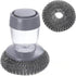 Dish Brush with soap Dispenser,with 2 Velvet Dish Brushes, Steel Wool Scrubber for Cleaning Dishes, pots, Pans, Grills, Sinks, Replaceable Brush H...