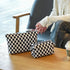 2Pcs Makeup Bag For Women - Large Checkered Knitted Cosmetic Bags&Small Makeup Pouch Aesthetic Design Travel Toiletry Bag Skincare Bag Car Storage...