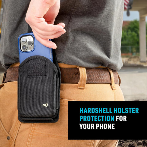 Nite Ize Clip Case Hardshell Universal Rugged Holster - Protective Phone Holder with Belt Clip - Phone Holster for Men's & Women's Belts - Utility...